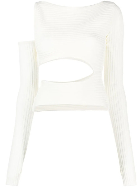  AndreĀdamo Asymmetric Cut-out Top - White 