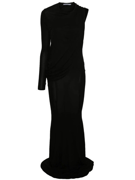  AndreĀdamo Asymmetric Draped Maxi Dress - Black 