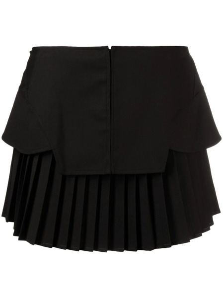  AndreĀdamo Corset-detail Pleated Miniskirt - Black 
