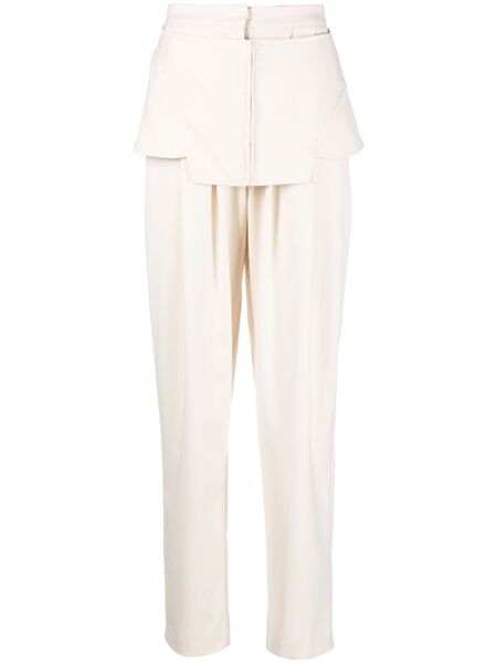  AndreĀdamo Corset-detail Straight-leg Trousers - Neutrals 