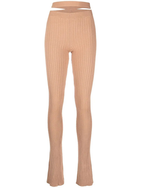  AndreĀdamo Cut-out Detail Knit Leggings - Neutrals 