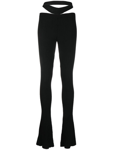  AndreĀdamo Cut-out Ribbed-knit Trousers - Black 