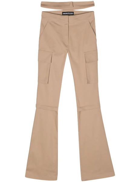  AndreĀdamo Detachable-panels Flared Cargo Trousers - Neutrals 