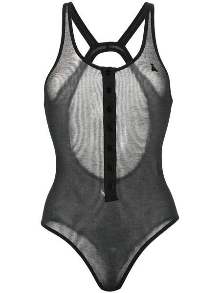  AndreĀdamo Fine-ribbed Open-back Bodysuit - Black 