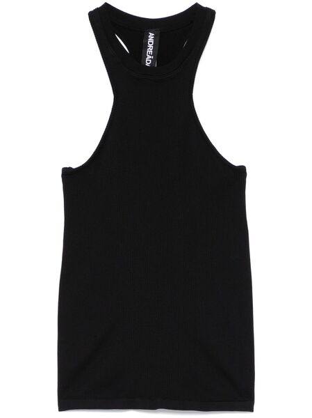  AndreĀdamo Fine Ribbed Tank Top - Black 