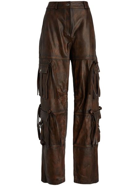  AndreĀdamo Leather Straight-leg Trousers - Brown 