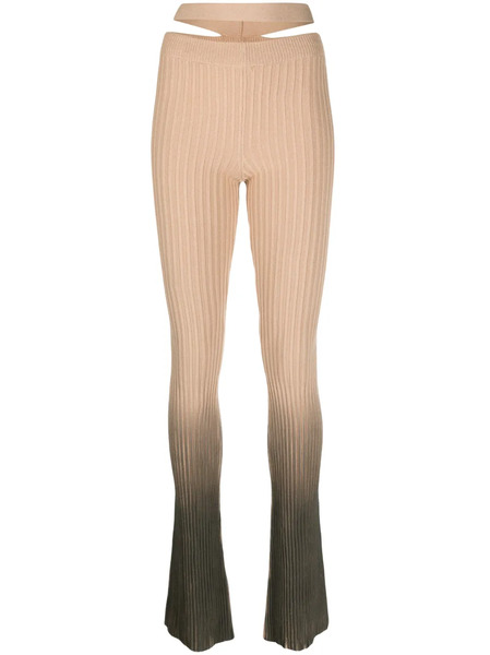  AndreĀdamo Ombré-effect Ribbed-knit Trousers - Neutrals 