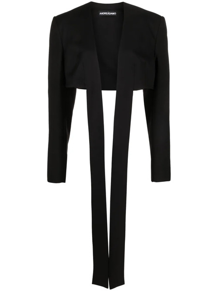  AndreĀdamo Open-front Cropped Jacket - Black 