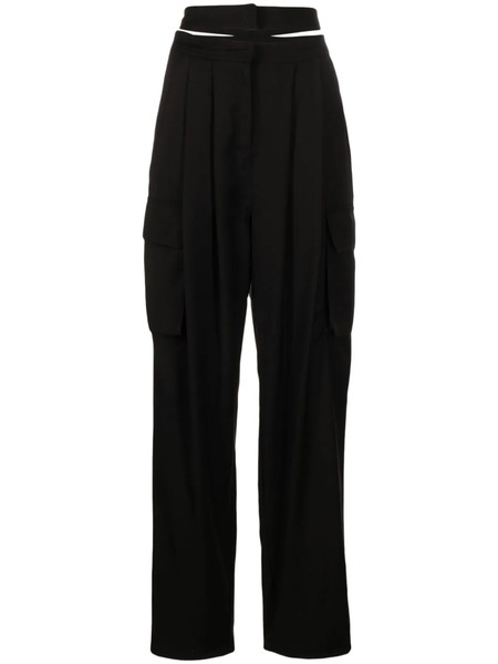  AndreĀdamo Pleated Cut-out Cargo Trousers - Black 
