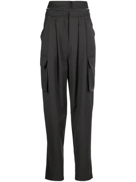  AndreĀdamo Pleated Cut-out Cargo Trousers - Grey 