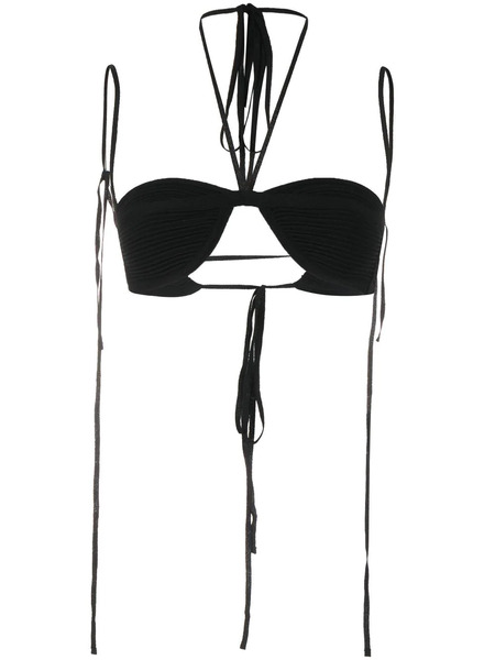  AndreĀdamo Ribbed-detail Top - Black 