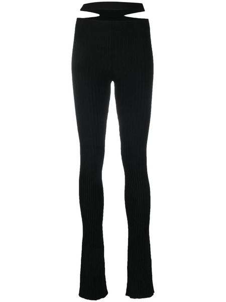  AndreĀdamo Ribbed-knit Cut-out Trousers - Black 