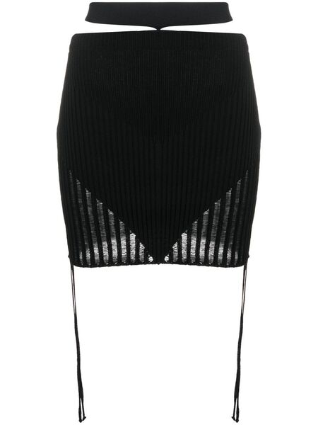  AndreĀdamo Ribbed-knit Mini Skirt - Black 