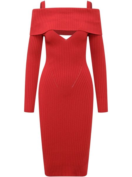  AndreĀdamo Ribbed Midi Dress - Red 