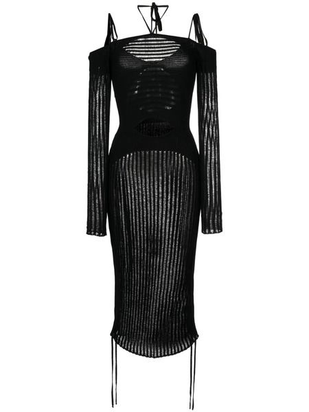  AndreĀdamo Semi-sheer Midi Dress - Black 