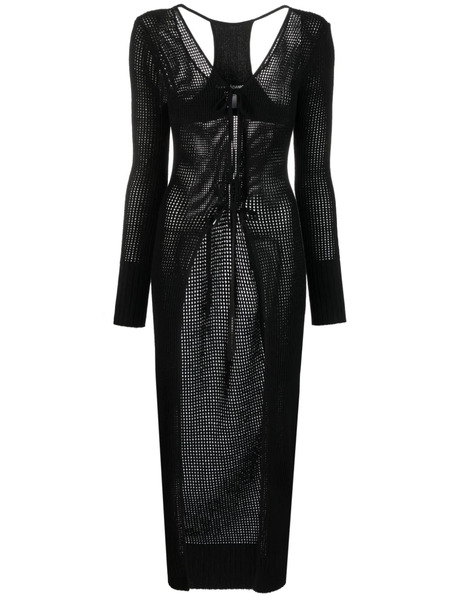  AndreĀdamo Semi-sheer Racerback Knitted Cardigan - Black 