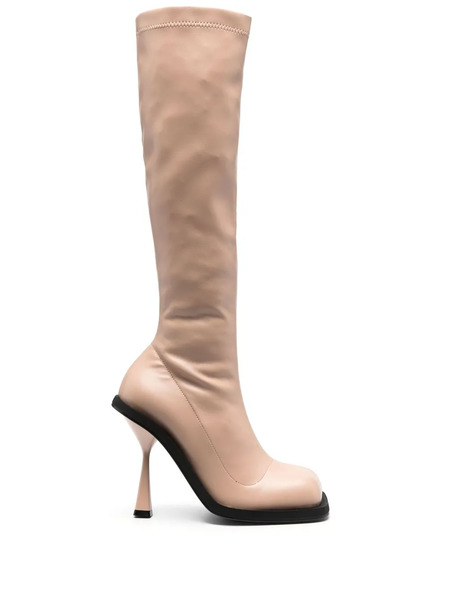  AndreĀdamo Square-toe Knee-high Boots - Neutrals 