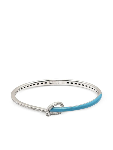  Andreoli 18k White Gold Knot Diamond Bracelet - Silver 