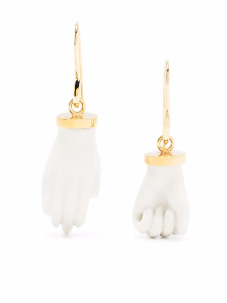  Andres Gallardo Little Hand Earrings - White 