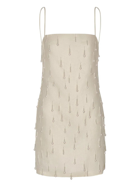  Andres Otalora Beaded Mini Dress - Neutrals 