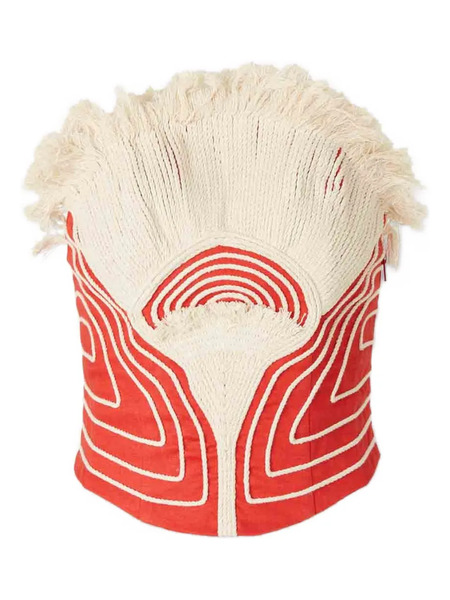  Andres Otalora Sol Quema Fringed Top - Red 