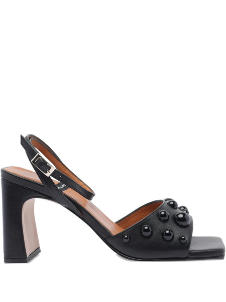  Angel Alarcon 85mm Leather Heeled Sandals - Black 