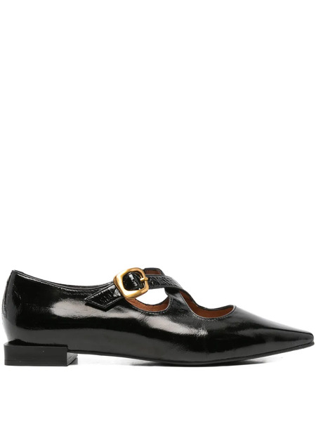  Angel Alarcon Venice Buckled Ballet Flats - Black 
