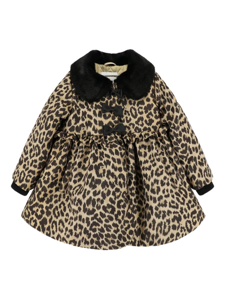 Angel's Face Kids Leopard-print Ruffled Coat - Neutrals 