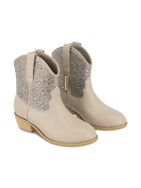  Angel's Face Kids Rhinestone-embellished Ankle Boots - Neutrals 