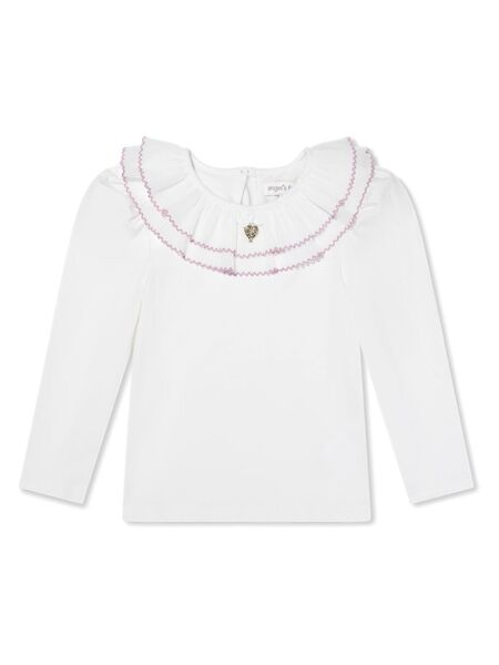  Angel's Face Kids Ruffle-detail Sweatshirt - White 