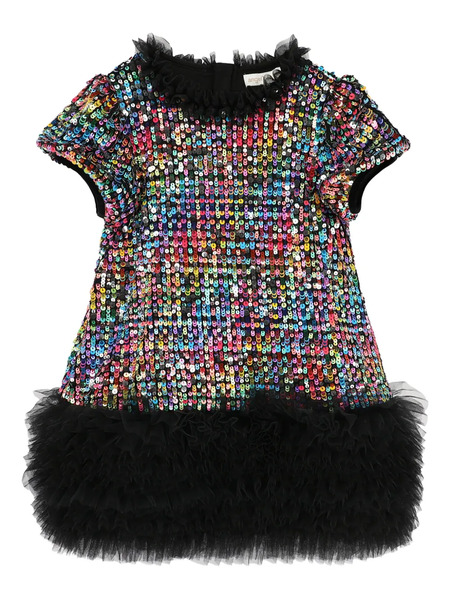  Angel's Face Kids Sequin-embellished Ruffled Dress - Black 