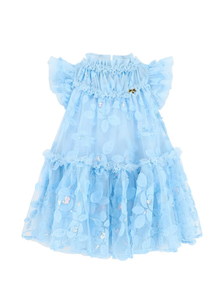  Angel's Face Marietta Embroidered Ruffled Dress - Blue 