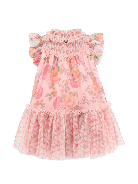  Angel's Face Marigold Primrose Ruffled Floral Dress - Pink 