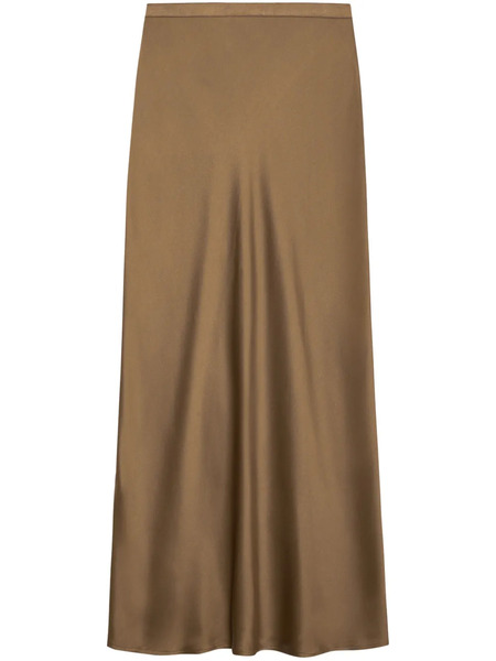  Anine Bing Bar Silk Midi Skirt - Brown 