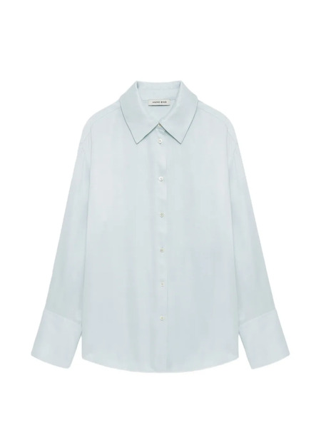  Anine Bing Bridget Buttoned Point-collar Shirt - Green 