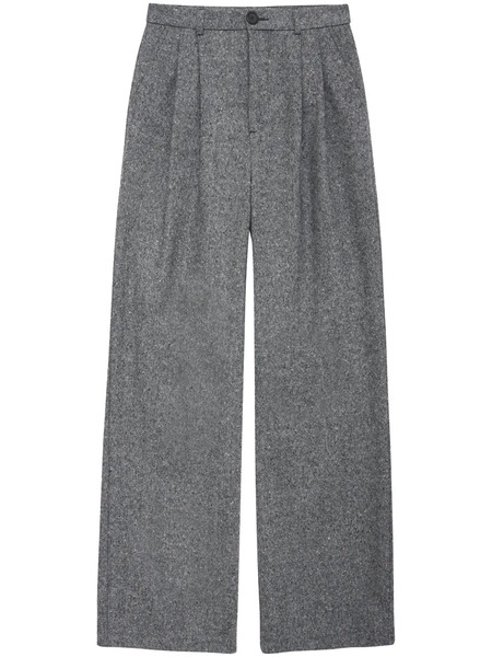  Anine Bing Carrie Wool Tailored Trousers - Grey 
