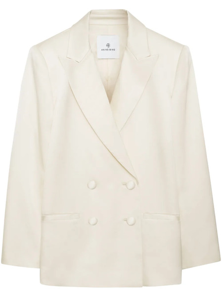  Anine Bing Donne Silk Blazer - White 