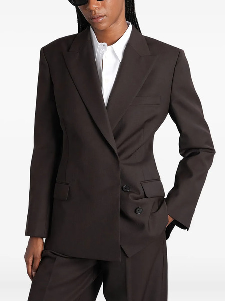  Anine Bing Double-breasted Wool Blazer - Brown 