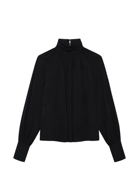  Anine Bing Draped Blouse - Black 