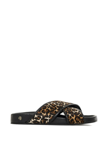  Anine Bing Emi Leopard-print Sandals - Brown 