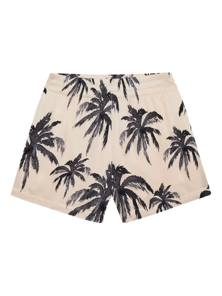  Anine Bing Kam Palm-print Shorts - Neutrals 