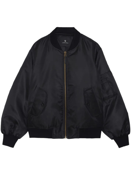  Anine Bing Leon Zipped Bomber Jacket - Black 