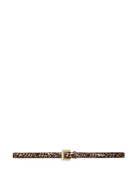  Anine Bing Leopard-print Square-buckle Belt - Brown 