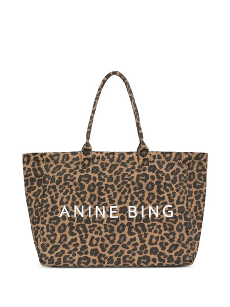  Anine Bing Leopard-print Tote Bag - Brown 