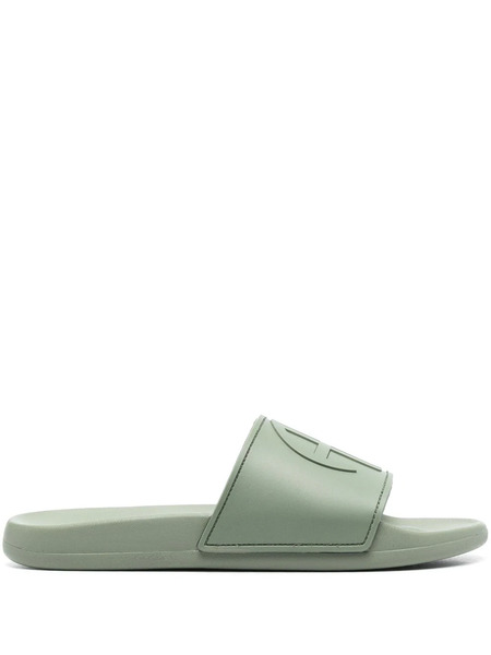  Anine Bing Logo-embossed Faux-leather Slides - Green 