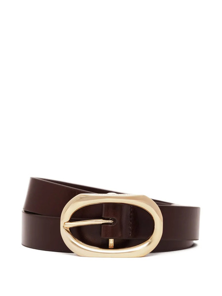  Anine Bing Oval-buckle Leather Belt - Brown 