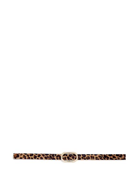  Anine Bing Oval Buckle Leopard Print Belt - Neutrals 