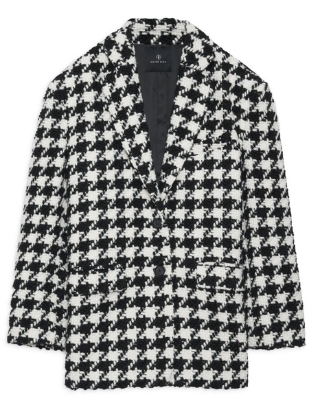  Anine Bing Quinn Houndstooth Blazer - Black 