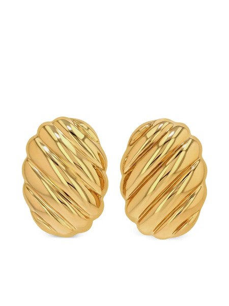  Anine Bing Ribbed Oval Earrings - Gold 