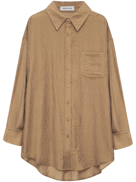  Anine Bing Tio Long-sleeve Shirt - Brown 